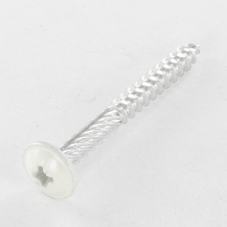 1 x Schroeven bloemig brede ronde kop Pozi PZ8 6X45 Aluminium RAL9016 verkeerswit
