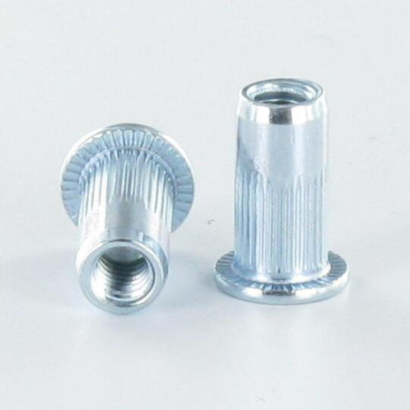 1 x Blindklinkmoeren platte kop M12X23 ACPC40 Wit verzinkt staal
