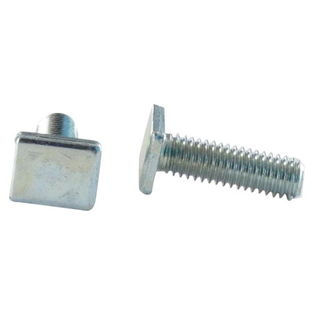 1 x Metalen schroeven rechthoekige kop M6X20 9,5 x 12 x 2 Wit verzinkt staal