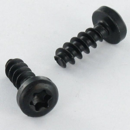 1 x PVC-schroeven cilindrische kop TORX T10 3X10 Zwart gegalvaniseerd staal microschroeven