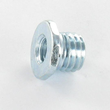 1 x Draadbus afgetapt M12X12.5 binnen M8 Wit verzinkt staal