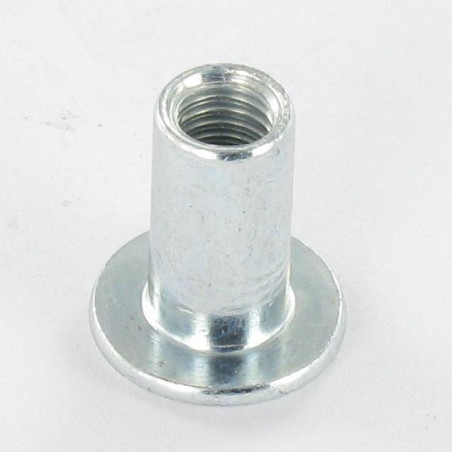 1 x Combifix bindmoer platte kop kopdiameter 15 diameter 9 lengte onder de kop 15 M6 sleutel van 4 Wit verzinkt staal
