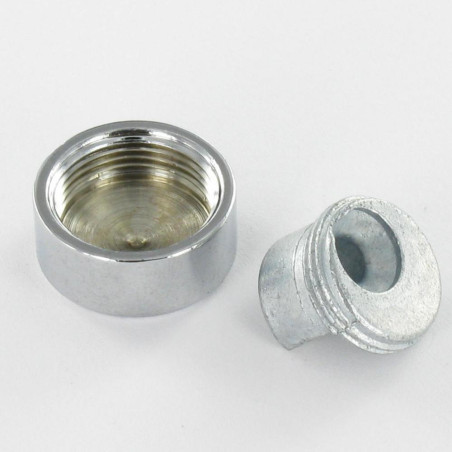 1 x Beugel / haak Messing chroom +BASIS Zamack voor spiegel 22