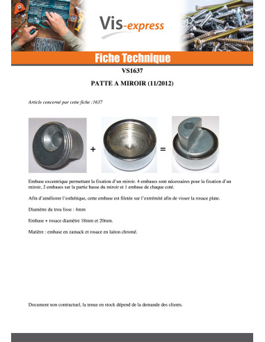 1 x Beugel / haak Messing chroom +BASIS Zamack...