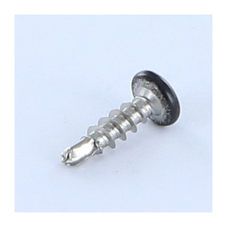 1 x Zelfborende schroef cilindrische kop Pozi DRAAD AGLO 5X18 RVS A2 RAL9005 donker zwart