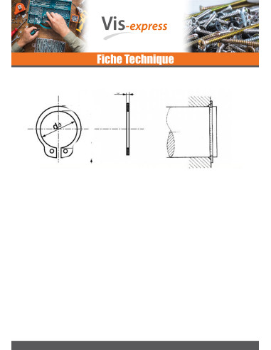 1 x Circlip buitenkant RVS op boom diameter 75