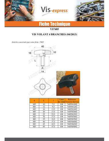1 x Uiteinde Aanspannen 4 TAKKEN M6X30 zwart nylon