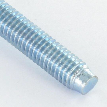 1 x Metalen schroeven plat Pozi M6X35 uiteinde afgekapt Wit verzinkt staal