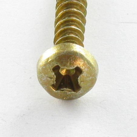 1 x Agglo houtschroeven VBA3 ronde kop Pozi 4X45 Bichromaat