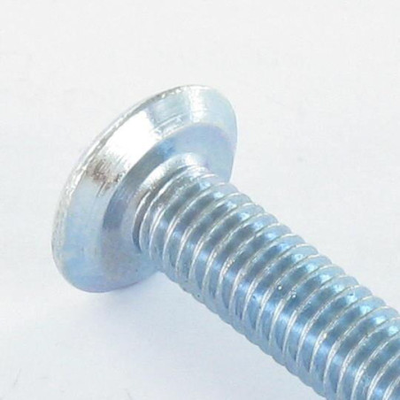 1 x Metalen schroeven plat Pozi M6X50 uiteinde afgekapt Wit verzinkt staal