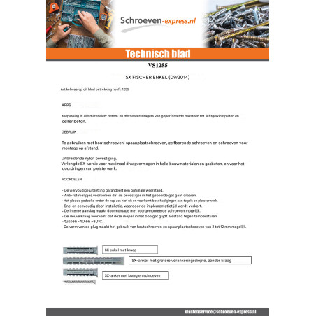 1 x Plug Nylon met kraag Fischer SX 6X50