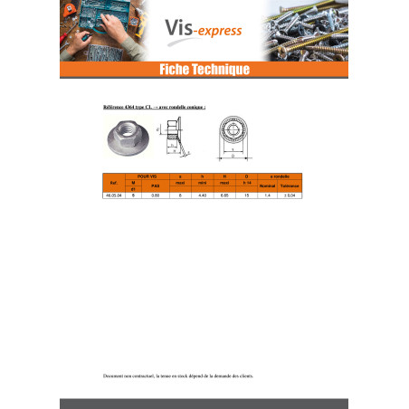 1 x Moer Twolok cs (met getande contactring) M8 Sluitring M8X22.25X8.98 Wit verzinkt staal