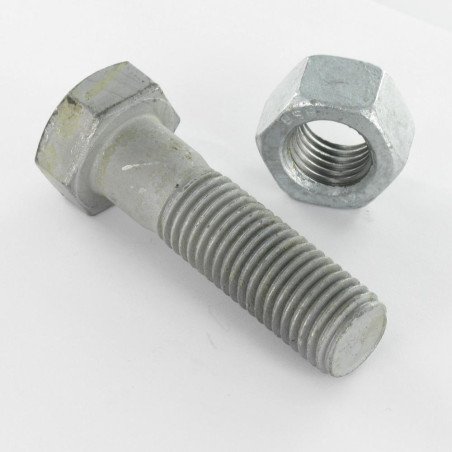 25 x Bout (verkocht met moer) zeskantkop TH M16X130 Klasse 8.8 SB hoge corrosiebestendigheid Thermisch verzinkt staal