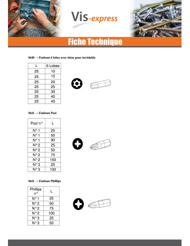 1 x Bit Onbreekbaar Schroeven HC+TETON M10...