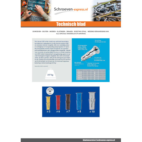 1 x Plug universeel PP UNO 5 Geel RAWLPLUG