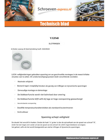 1 x Sluitring NORD-LOCK ® M36 A4 RVS
