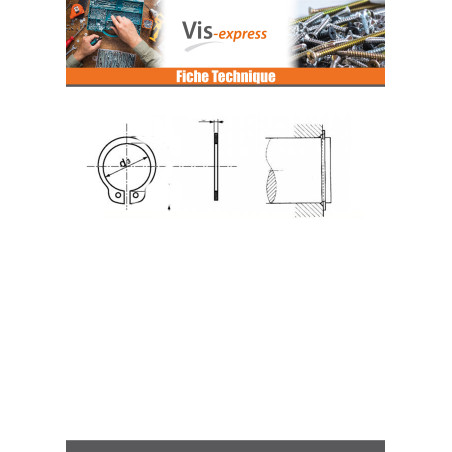 1 x Circlip buitenkant RVS op boom diameter 9