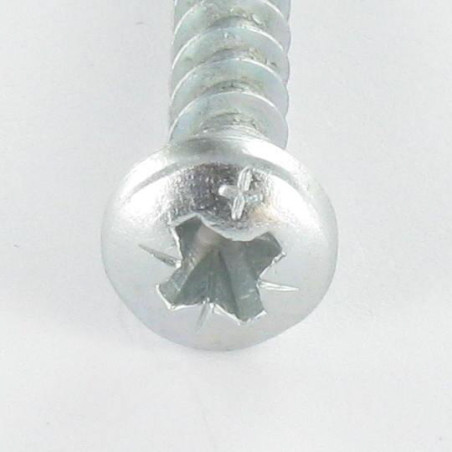 1 x Agglo houtschroeven VBA3 ronde kop Pozi 3,5X35 Wit verzinkt staal