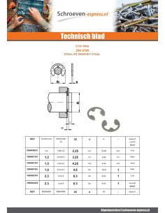 E-clip voor diameter Groef 8 Wit verzinkt staal 2