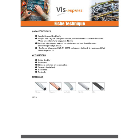 1 x Slangenklem RVS zwart nylon polyamide 6.6 7.6X540