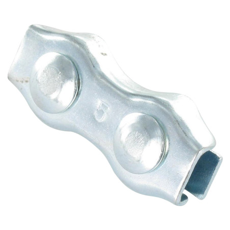 1 x Platte duplex kabelklem Wit verzinkt staal Kabel van 3