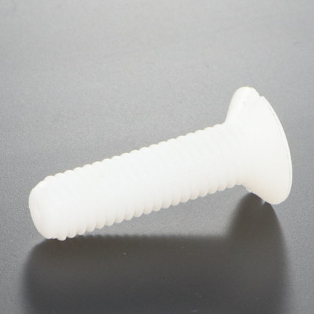1 x Metalen schroeven gefreesde bolkop split M4X6 natuurlijk nylon
