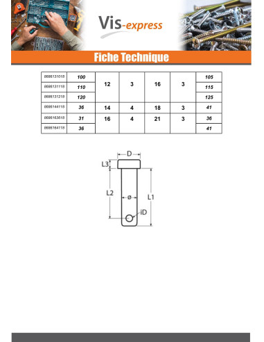 1 x Splitpen platte kop 8X84 geboord 3 A4 RVS