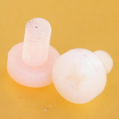 1 x Metalen schroeven bolvormige kopschroef phillips M6X10 natuurlijk nylon