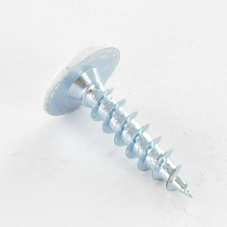 1 x Agglo houtschroeven Bolkop breed rond Pozi PZ7 4X15 volledige draad Wit verzinkt staal RAL9016 verkeerswit VLOEISTOF