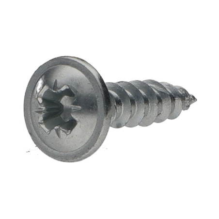 1 x Agglo houtschroeven Bolkop breed rond Pozi PZ7 4X25 volledige draad kopdiameter 10 Wit verzinkt staal