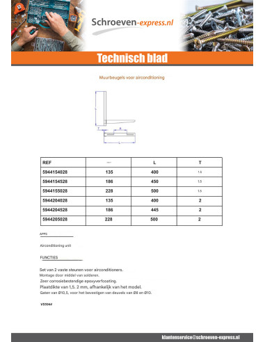 1 x Kit van 2 muurbeugels voor airconditioner...