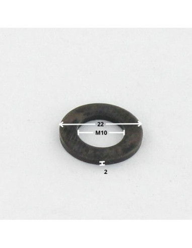 1 x Sluitring plat M10X22X2 M Zwart...
