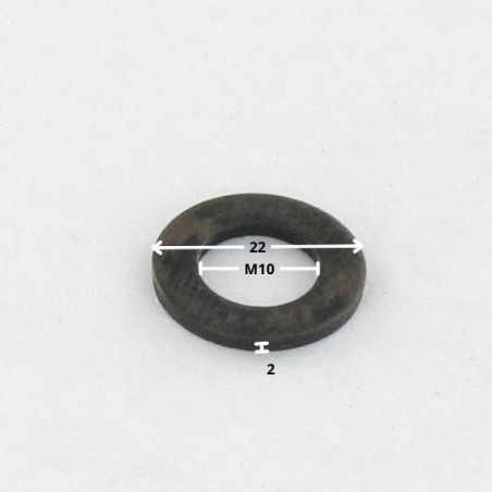 1 x Sluitring plat M10X22X2 M Zwart gegalvaniseerd staal