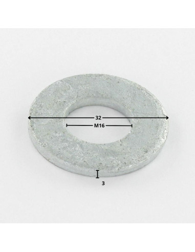 1 x Sluitring plat M16X32X3 M hoge...