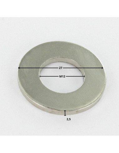 1 x Sluitring plat M12X27X2.5 M Nikkelstaal