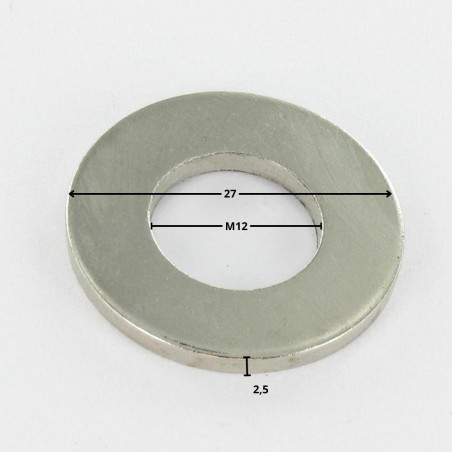1 x Sluitring plat M12X27X2.5 M Nikkelstaal