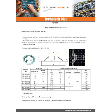 1 x Sluitring BEHOUD VISTOP 8 REF91080132 Wit verzinkt staal