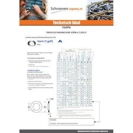 1 x Sluitring ONDUFLEX M12 Ruw staal Type to 1 golven
