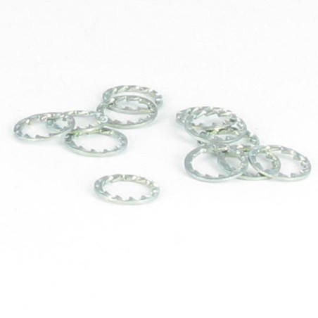1 x Getande ring JZE M8X10.9X0.6 Wit verzinkt staal