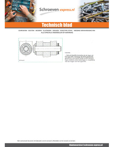 1 x Ring ZELF VERGRENDELING diameter 20 Ruw staal