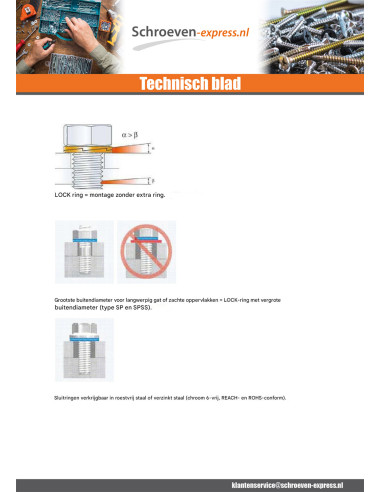 1 x Sluitring NORD-LOCK ® Wit verzinkt staal M20