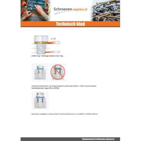 1 x Sluitring NORD-LOCK ® Wit verzinkt staal M20