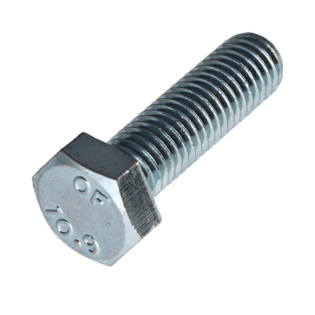 1 x Metalen schroeven zeskantkop TH M8X35 klasse 10.9 Wit verzinkt staal