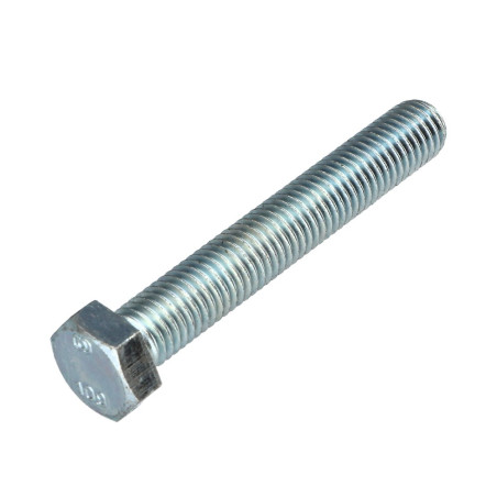 1 x Metalen schroeven zeskantkop TH M12X80 klasse 10.9 Wit verzinkt staal