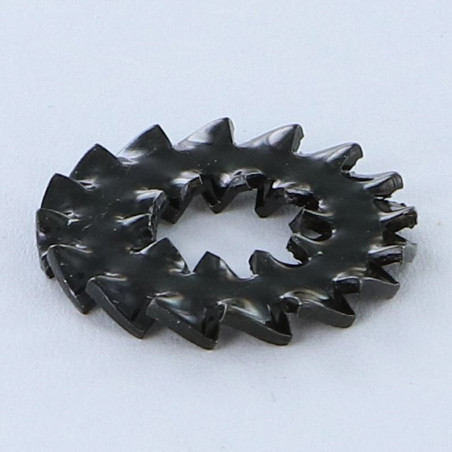 1 x Getande ring dubbele vertanding DD M8 Zwart gegalvaniseerd staal