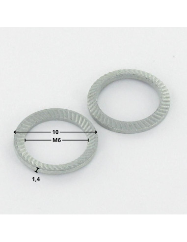1 x Sluitring SCHNORR VS M6X10X1.4 461400 Wit...