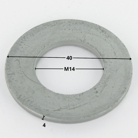 1 x Sluitring plat houtconstructies 14X40X4 M12 hoge corrosiebestendigheid Thermisch verzinkt staal zakje
