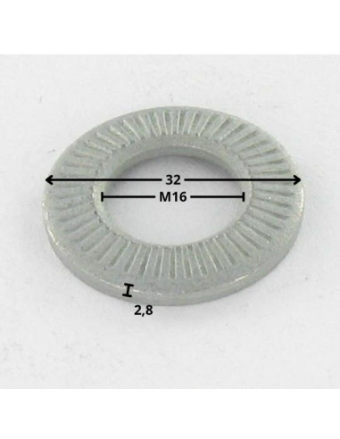 1 x Contact ringen M16X32X2.8 Wit verzinkt...