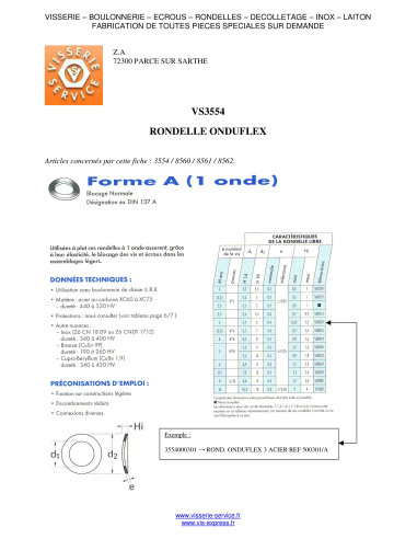 1 x Sluitring ONDUFLEX M8 Ruw staal Type to 1 golf