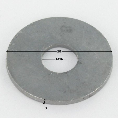 1 x Sluitring plat M16X50X3 LL hoge corrosiebestendigheid Thermisch verzinkt staal
